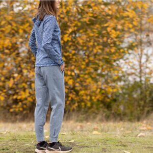 SportHill Women's Joggers, Size Medium Long, Heathered Gray Drawstring Soft Warm